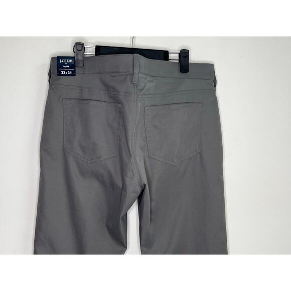J. Crew Flex Slim-Fit Straight Leg Five-Pocket Tech Pants Metropolis 33 x 34 NWT - Picture 9 of 10